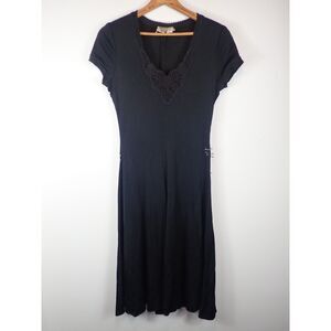 Tracy Petites Vintage Medium Small Black Dress Lace Details Summer Cocktail READ